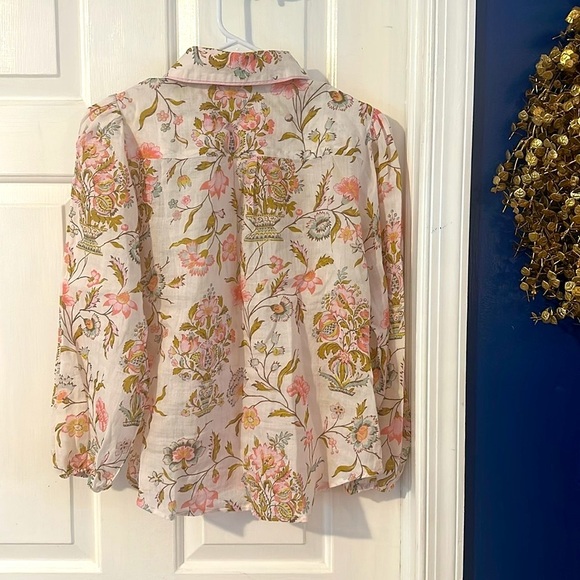 NWOT Women’s Spartina 449 Claudette Blouse Jane Jardinere Cream Size XS - Picture 11 of 12